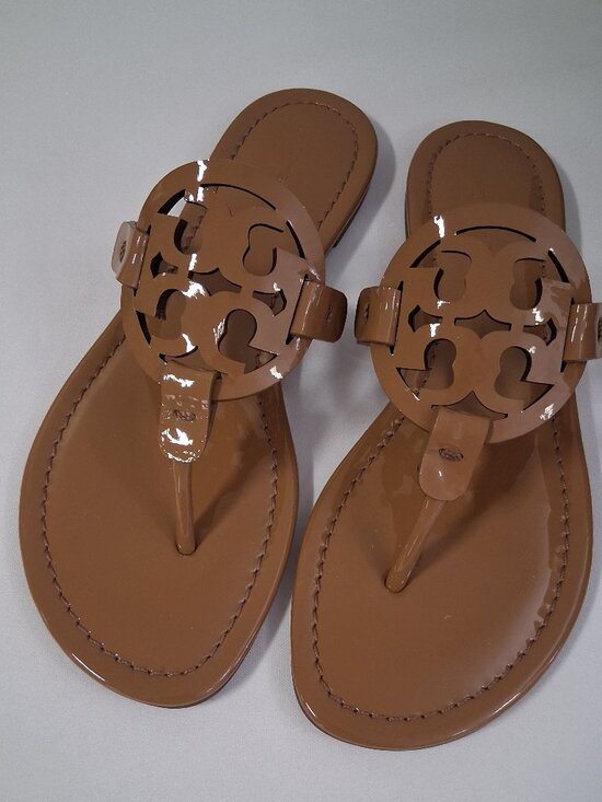 Tory Burch Shoes - Tory Burch Miller Patent Leather Sandals Color: Tan Size: 7 NEW